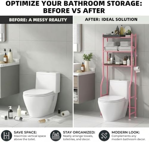 GloTika 3-Tier Over Toilet Storage - Image 7
