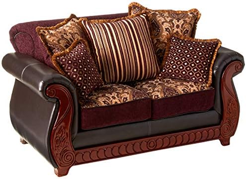 Furniture of America Kildred 2-Piece Fabric and Leatherette Sofa Set - Image 5