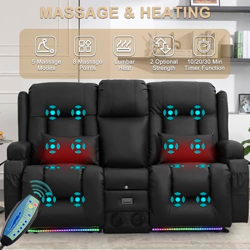 URRED Power Loveseat Recliner Sofa - Image 4