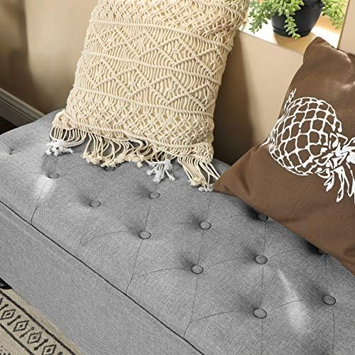 SONGMICS Storage Ottoman, 46.5 Inches Bedroom Bench, Solid Wood Legs - Image 5