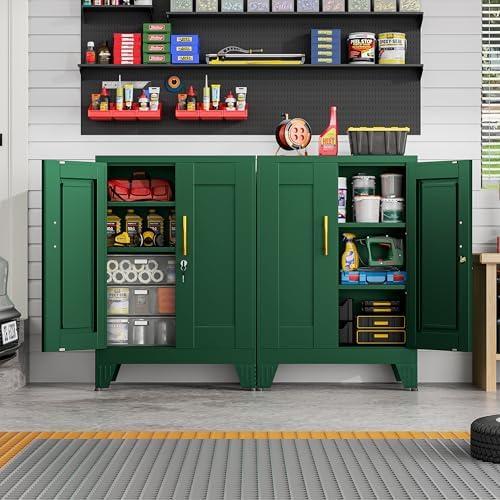 GAIOUS Green Sideboard Buffet Cabient, 35.83" Steel Kitchen Pantry Storage - Image 4