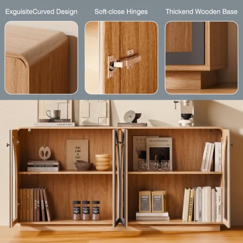 Sideboard Buffet Cabinet with Storage, Credenza Storage Cabinet - Image 5