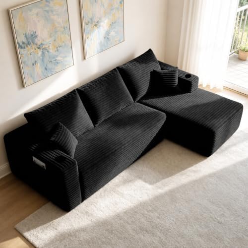 108 inch Boneless Couch, Modular L-Shaped Cloud Sectional Sofa by Yomsum