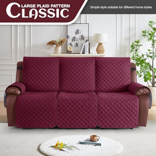 KinCam Waterproof Recliner Sofa Covers Washable, 3 Seater - Image 2