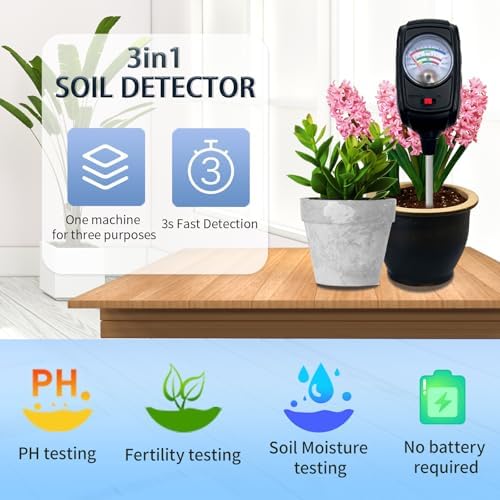 Soil Tester, 3 in 1 Soil Moisture/Nutrient/Soil PH Tester Kit - Image 5