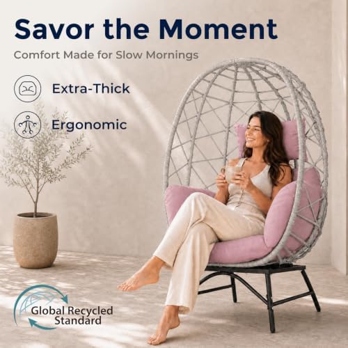 SWITTE Outdoor Wicker Egg Chair - Image 4