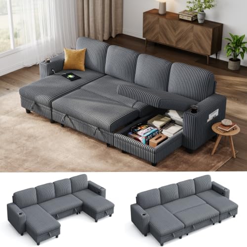 LINSY HOME Pull Out Sofa Bed Sectional Sleeper Sofa by LINSYHOME