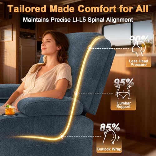 Oversized Manual Recliner Chair, 3X Reclining Sofa Chairs - Image 4