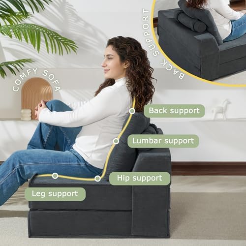Folding Sofa Bed, Convertible Sleeper Chair Bed, Floor Sofa - Image 6