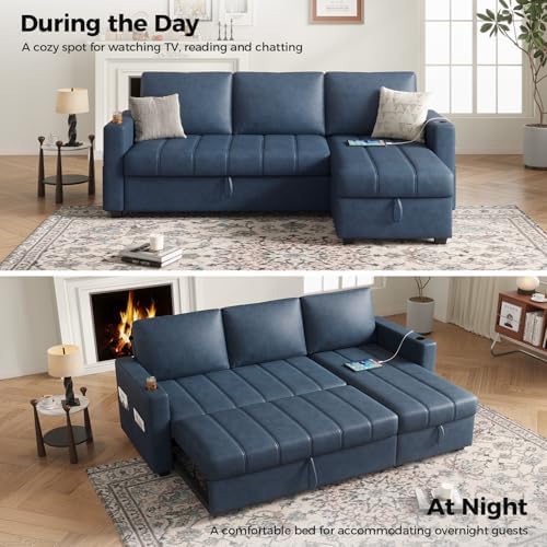 COPIAE 89 inch L-Shaped Sectional Sofa Sleeper - Image 6