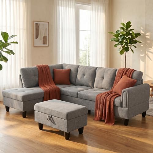 3-Piece L-Shaped Modular Leather Sofa – Convertible Sectional Couch - Image 3