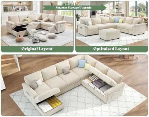 AMERLIFE 104" Sofa Bed, Sectional Sleeper Sofa - Image 4