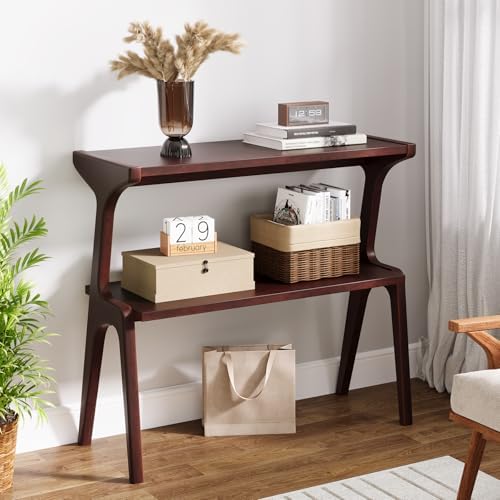 Tribesigns Solid Wood End Table, 2-Tier Farmhouse Side Table - Image 4