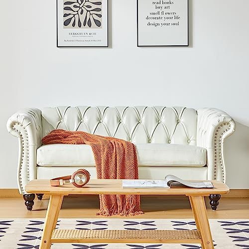 ORRD Loveseat Sofa, Chesterfield Modern Faux Leather Sofa Tufted Couch 2 Seater by ORRD