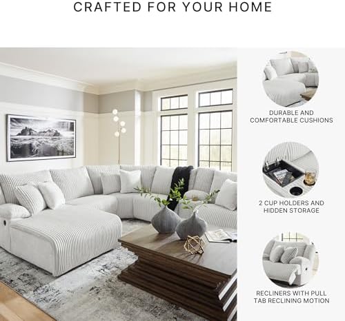 Signature Design by Ashley 6-Piece Reclining Sectional Sofa - Image 5