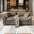 SUNSHINE VALLEY 87.5" Loveseat Cloud Couch Modular Sofa Chenille Brown by SUNSHINEVALLEY