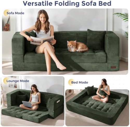 MAXYOYO Folding Sofa Bed, Convertible Boneless Loveseat Couch - Image 4