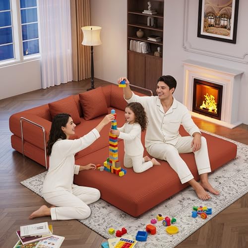 59.0 Inch Convertible Sofa Bed, 4-in-1Futon Sofas Bed Pull Out Sleeper Couch - Image 4