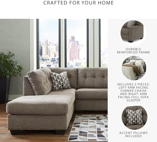 Signature Design by Ashley Mahoney Full Sleeper Sofa Sectional - Image 4