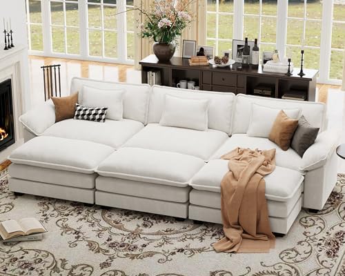 CDCASA 120" Oversized Modular Sectional Sofa Bed, Comfy Cloud Couch w/ 3 by CDCASA