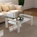 IANIYA Glass Coffee Table, Living Room Rectangle Coffee Table by IANIYAFURNITURE
