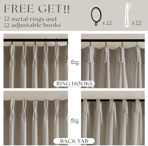 TWODRAPES Extra Wide Curtains 90 Inches Long 60 Inch Width Burlywood Birch - Image 4