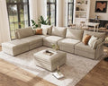 ABCASA 134.6" Oversized Modular Sectional Sofa, Large 7 Seater L Shaped Couch by ABCASA