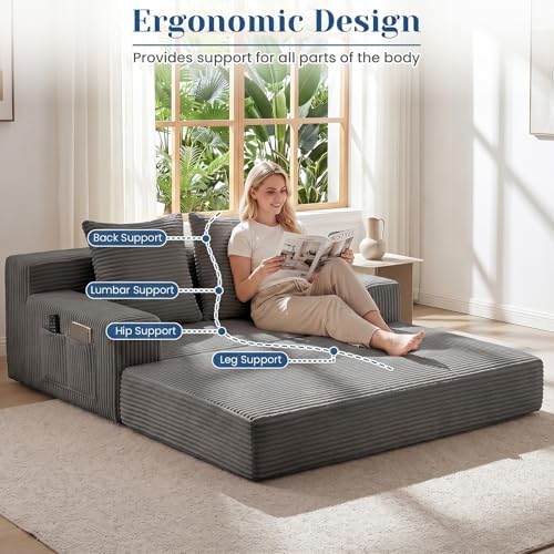 Convertible Sofa Bed, Small Boneless Couch & Boneless Loveseat, Pull Out Couch - Image 5