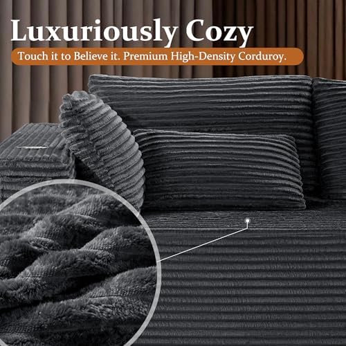 138" Cloud Sectional Couch, Comfort U Shaped Sofa - Image 5