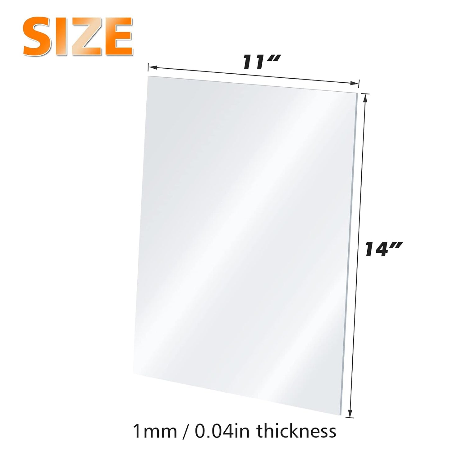 Egofine Plexiglass Sheets Acrylic Sheets 4 Pack of 11x14’’ 0.04 Thick Clear Plastic Cast Transparent Plexi Glass for Crafting Projects, Replacement Picture Frame Glass, DIY Display, Easy to Cut