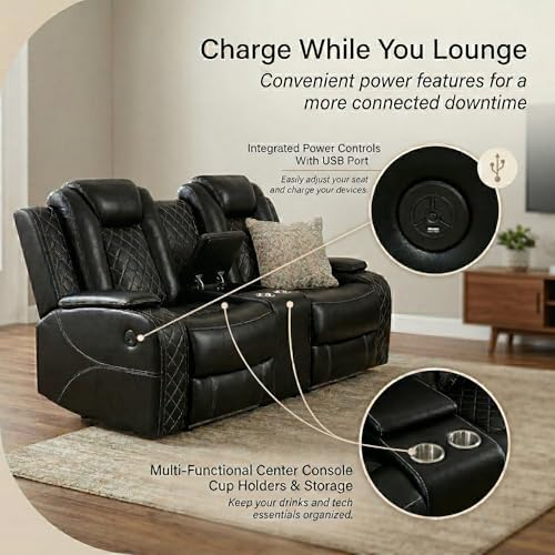 Power Reclining Leather Sofa Set – 3-Piece Home Theater Seating - Image 6