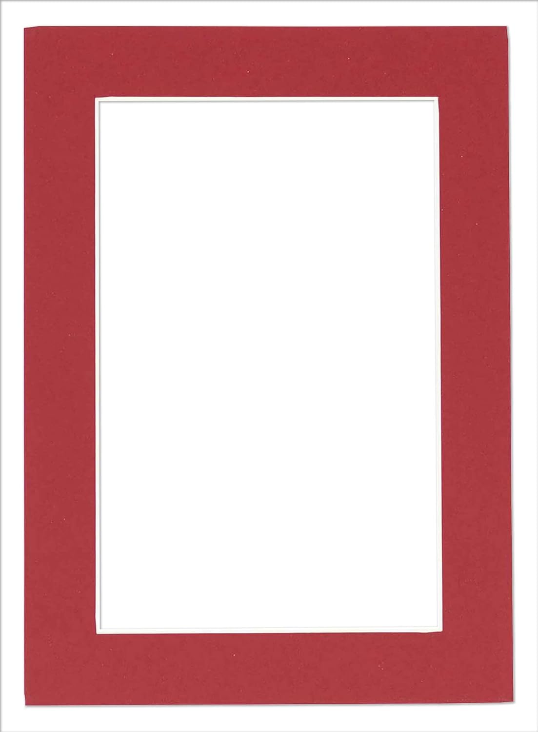 Poster Palooza 8.5x11 Mat Bevel Cut for 7x9 Photos - Acid Free Deep Red Precut Matboard - For Pictures, Photos, Framing - 4-ply Thickness