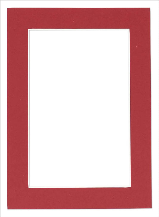Poster Palooza 8.5x11 Mat Bevel Cut for 7x9 Photos - Acid Free Deep Red Precut Matboard With Backing Board and Crystal Clear, Self Seal Photo Mat Bag - For Pictures, Photos, Framing - 4-ply Thickness