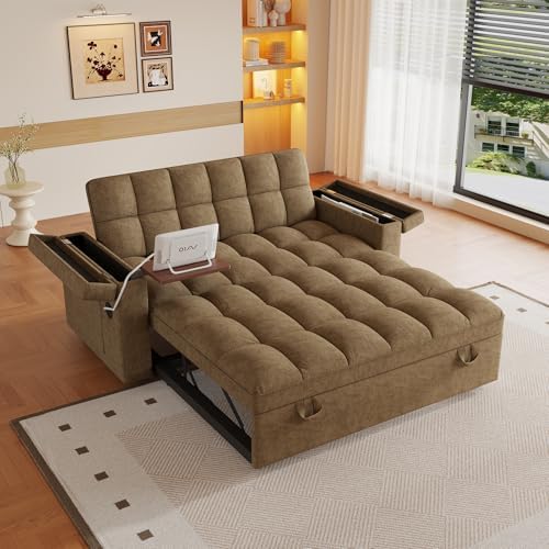 3 in 1 Convertible Sleeper Sofa, 65in Sleeper Couch - Image 4