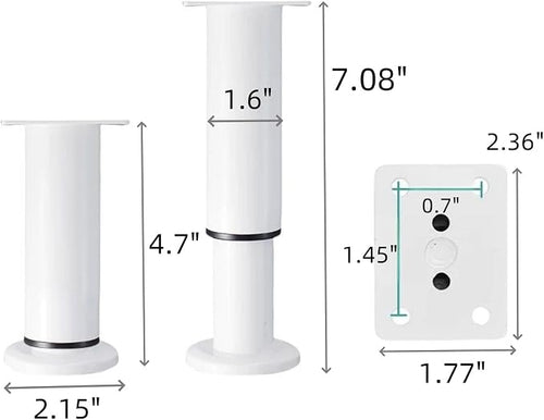 4PCS Adjustable 4.7-7.08 Inch Metal Furniture Legs White Furniture Replacement - Image 2