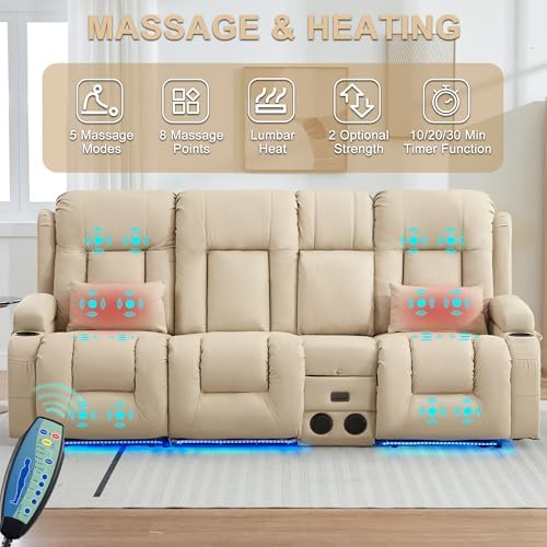 URRED Power Loveseat Recliner Sofa - Image 5