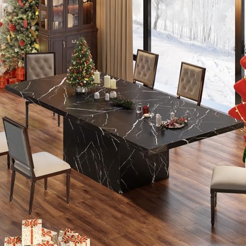 HSH 71" Black Faux Marble Dining Table - Image 3
