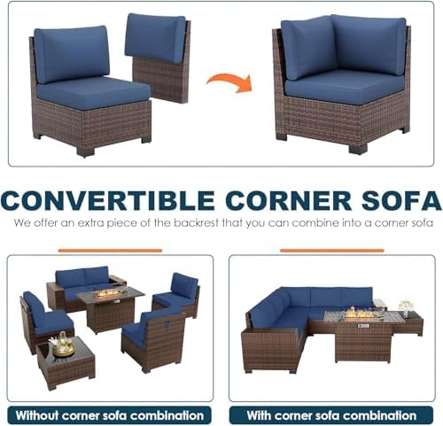 Patio Furniture Set with 44'' Fire Pit Table - Image 3