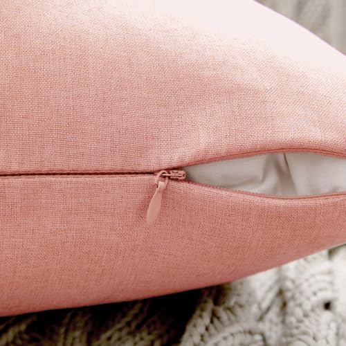 MIULEE Decorative Outdoor Pillow Covers Waterproof 20x20 Light Pink - Image 3