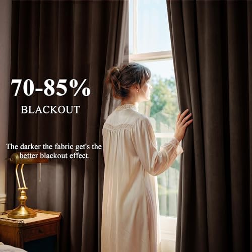 StangH Brown Velvet Curtains Blackout - Image 3