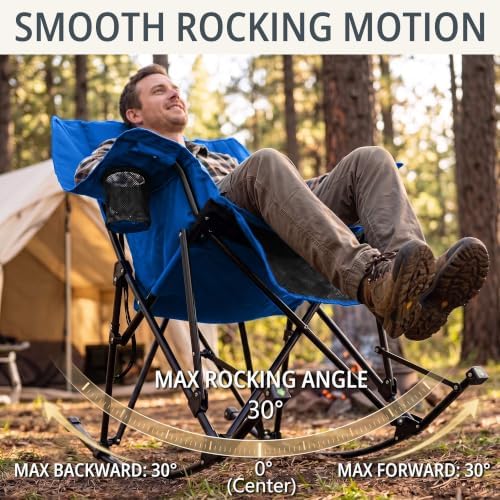 400lbs Rocking Camping Chair Oversized Folding Rocker - Image 5