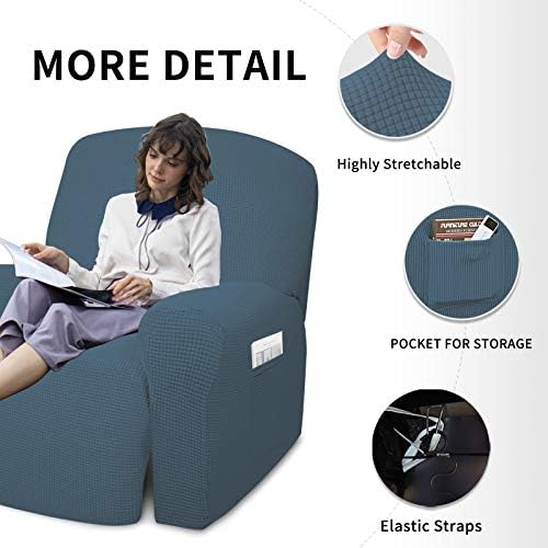 Easy-Going 4 Pieces Oversized Recliner Stretch Sofa Slipcover Sofa Cover - Image 4