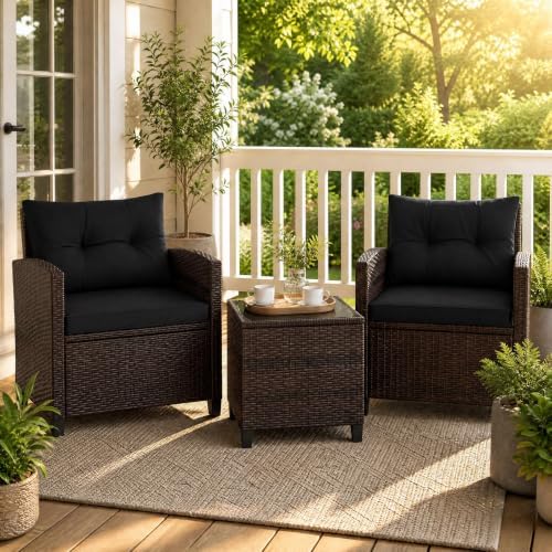 COSTWAY 3PCS Wicker Patio Furniture Set - Image 2