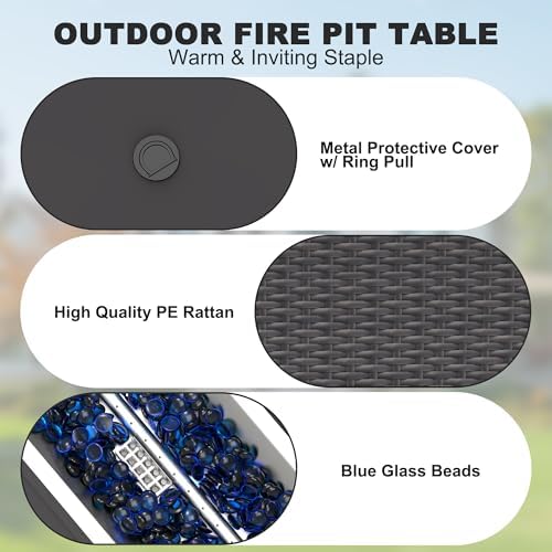 Patio Furniture Set w/ Fire Pit Table - Image 5