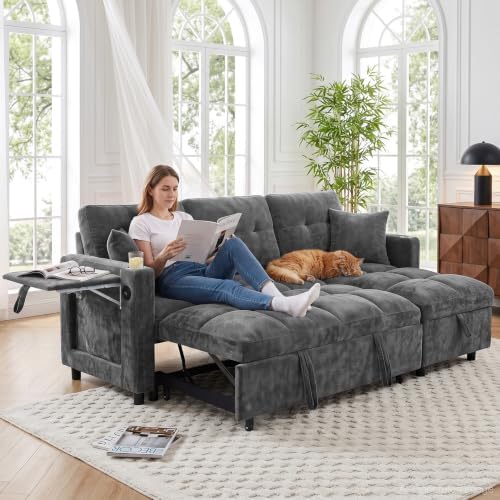 81”Pull Out Sofa Bed, L Shaped Sleeper Sofa - Image 4