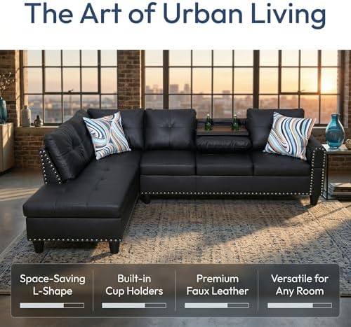 L-Shaped Sectional Sofa, Modern 4-Seat Couch - Image 5