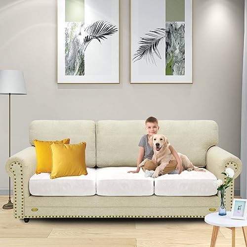 MAXIJIN Velvet Stretch Cushion Covers Fitted Couch Cushion Slipcovers Sofa Seat - Image 2