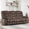 HAOMARKETS 3 Seat Manual Reclining Sofa, Soft Fabric Recliner Couch by HAOMARKETS