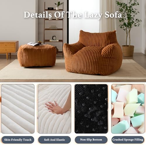 Gericco Oversized Bean Bag Chaise Lounge Chair - Image 5