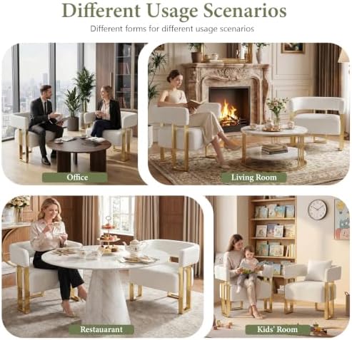 Modern Accent Chair Set of 2, Barrel Chairs - Image 3